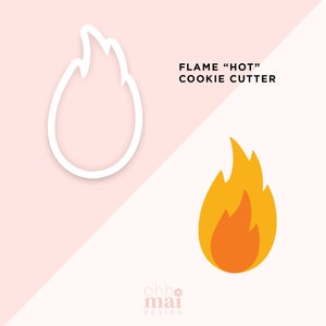 Flamme Hot Cookie Cutter / süße Feuer Flamme Cookie Cutter / süße Cookie Cutter / 3D gedruckte PLA Cookie Fondant Cutter