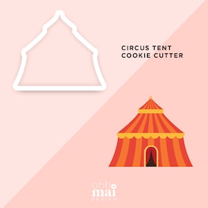 Tagliabiscotti Tenda da circo 2 / Tagliabiscotti a tema circense / Tagliabiscotti carino / Tagliabiscotti in PLA stampato in 3D