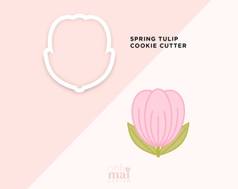 Spring Tulip Cookie Cutter / Simple Flower Cookie Cutter / 3D Printed PLA Cookie Fondant Cutter