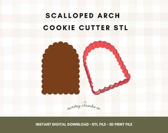 Scalloped Arch Cookie Cutter STL File: 3D Print (Digital Download)