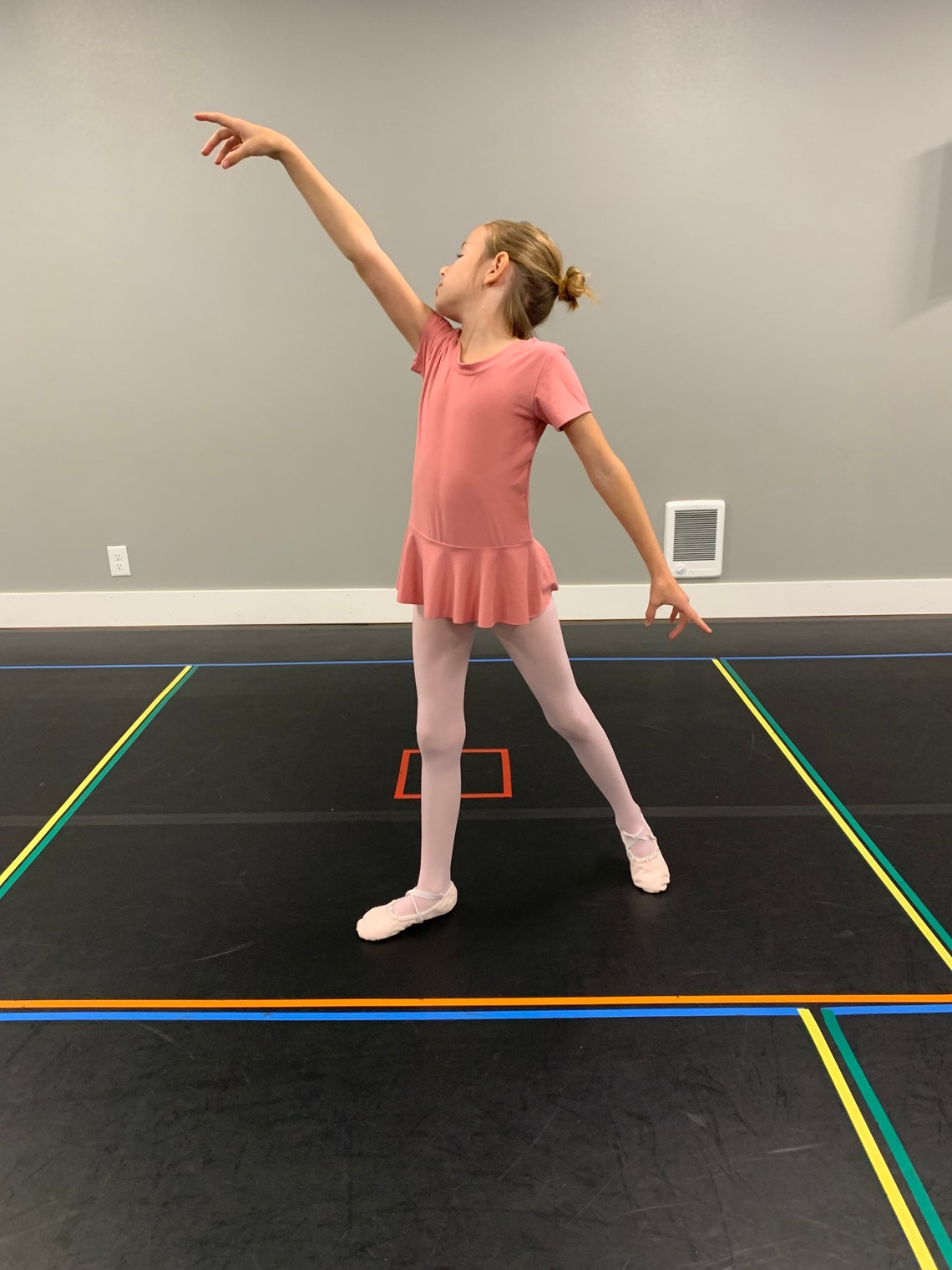 Toddler Girl Kid Solid Pink Leotard with Attached Skirt Etsy