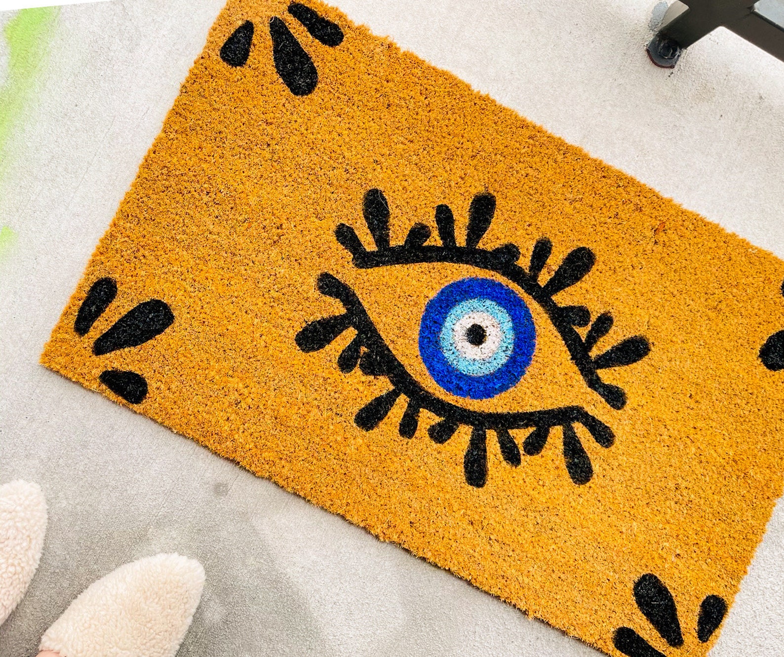 Evil Eye Doormat Boho Home Goodluck Doormat Custom Doormat Etsy