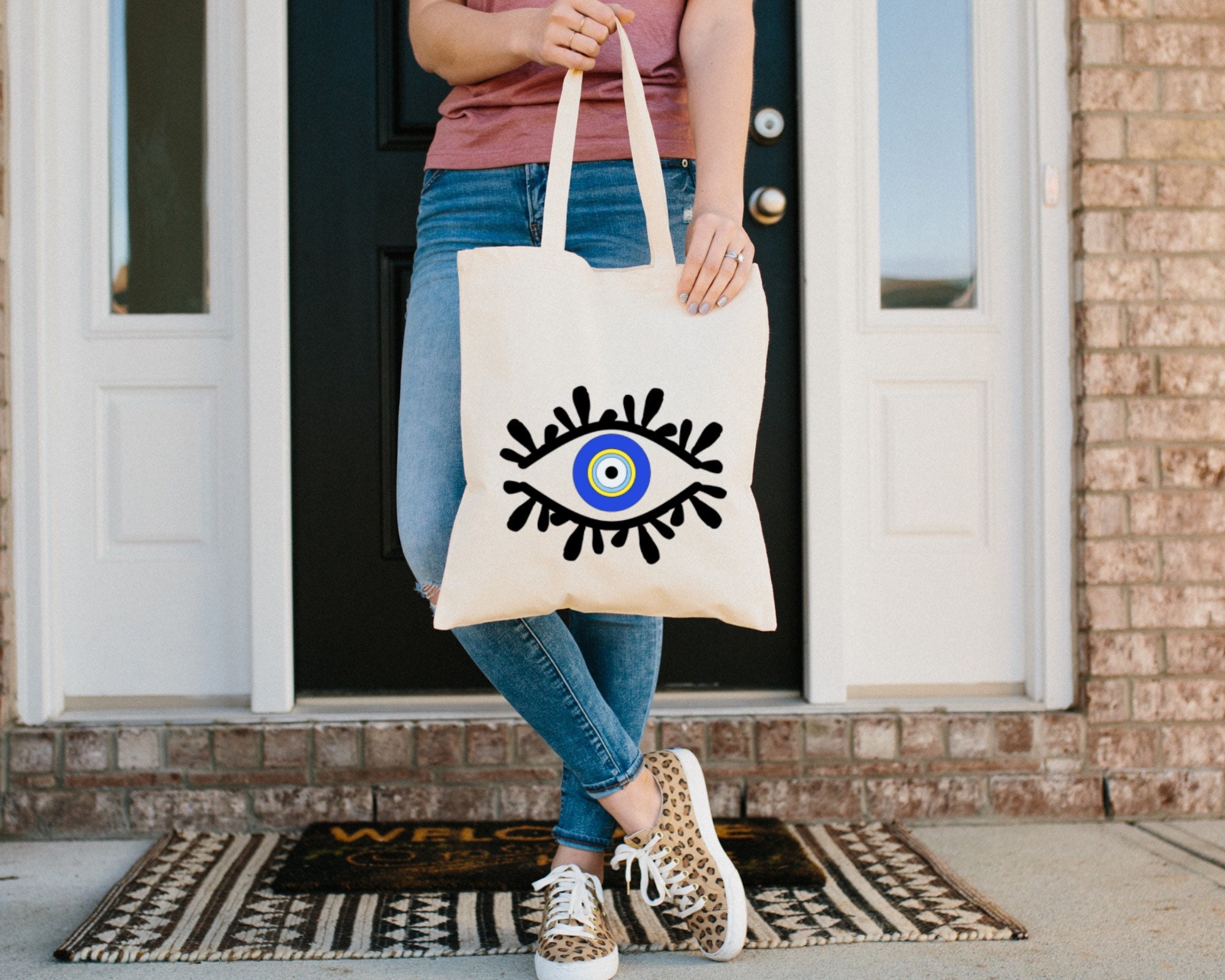 evil eye tote bag