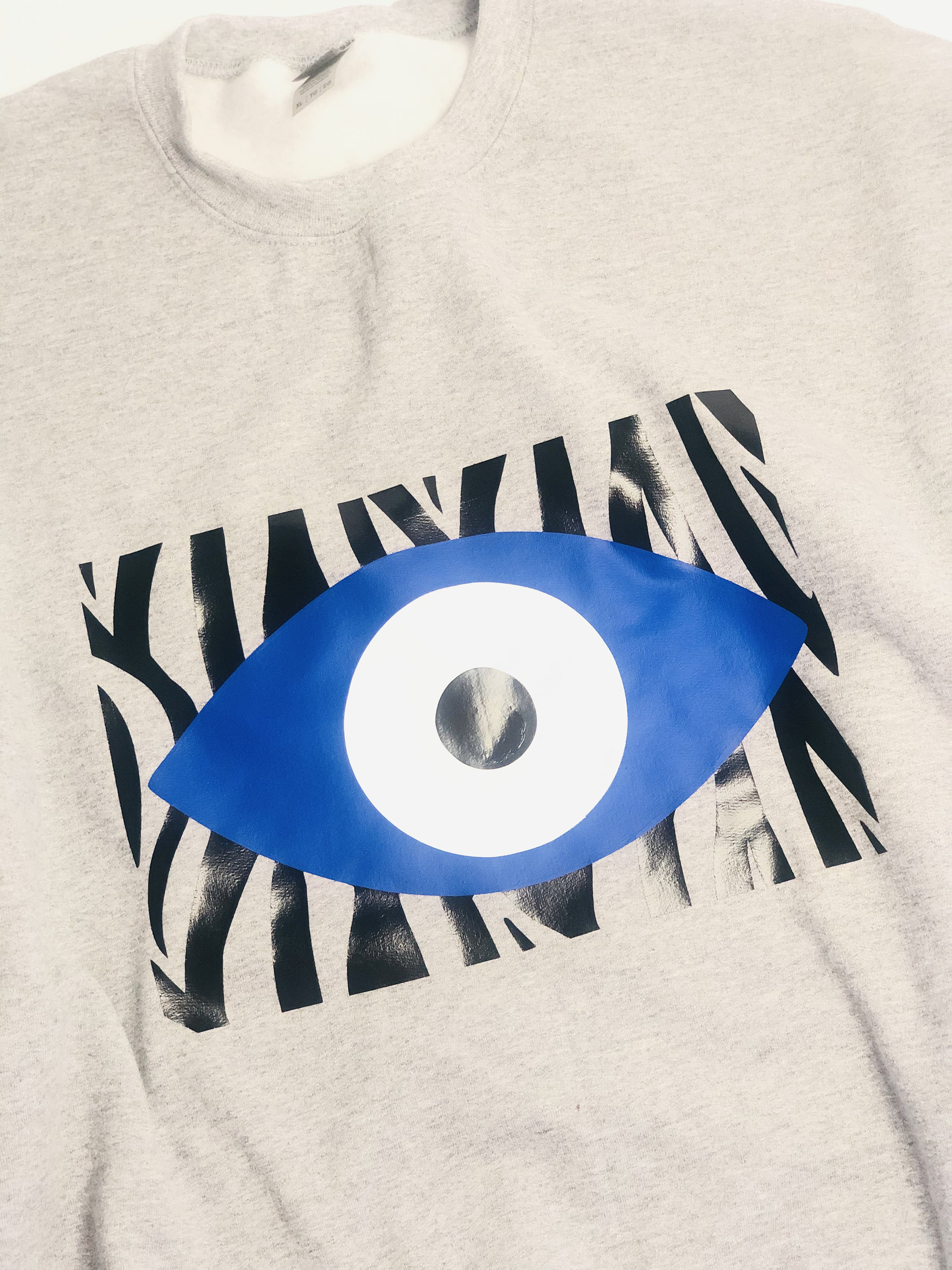 Zebra Sweatshirt With Evil Eye Design Amida By Zaa Crew Neck Adult Sweatshirt Hoodie T-Shirt Custom Made