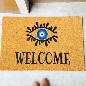 Evil Eye Design Door Mat Custom Door Mat