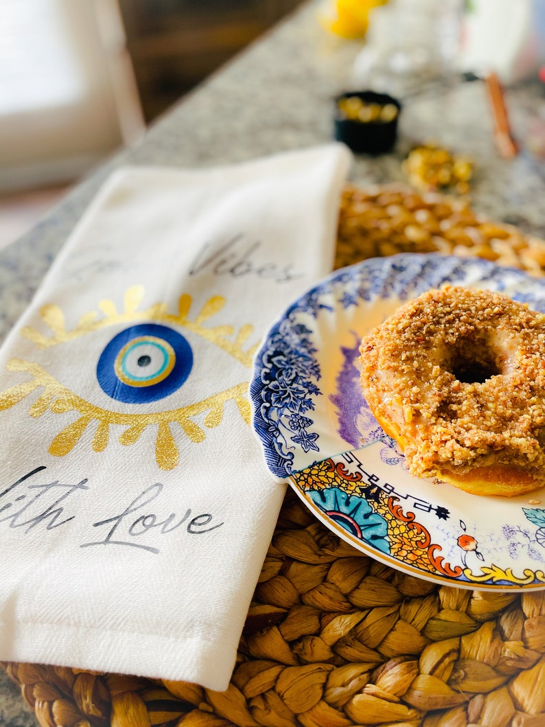 Evil Eye Home Good Vibes Dish Towel Evil Eye Gift Dish Towel Etsy