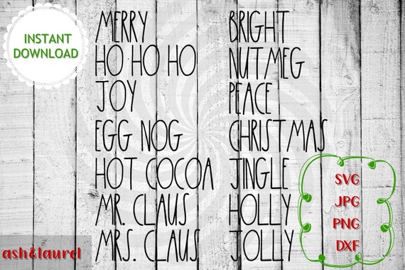 Download Free Rae Dunn Inspired Christmas Words Svg Png Jpg Dxf Etsy SVG DXF Cut File