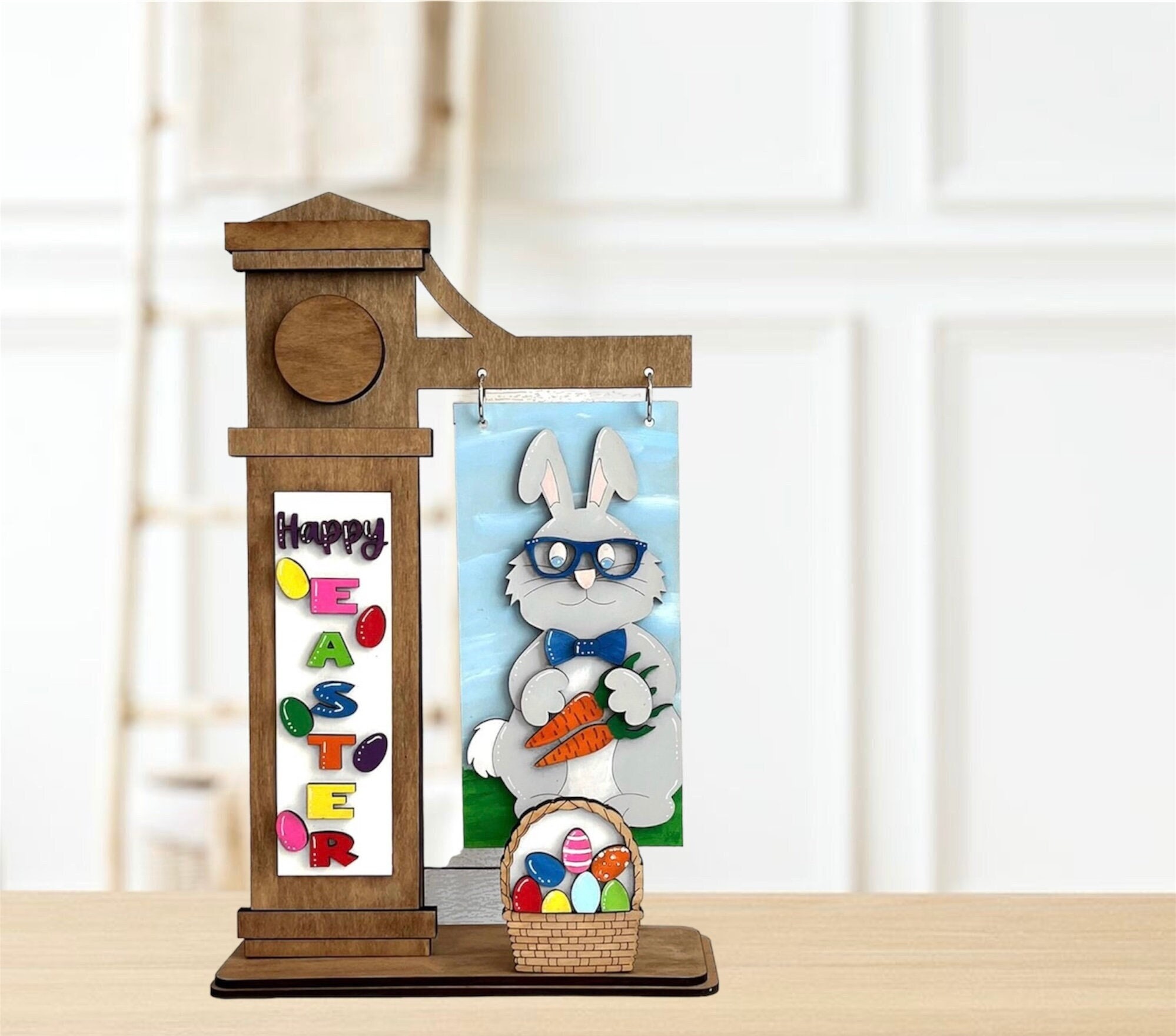 Wooden Easter Bunny Wall Or Shelf Art