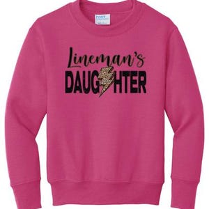 Linemans Daughter Youth Girl T-Shirt, Crewneck, Hoodie