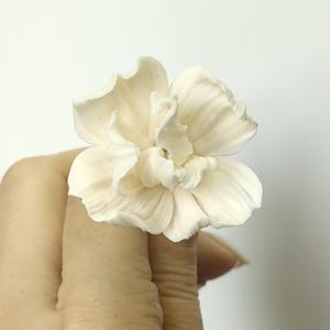 Ivory White Hair pin Real touch flower Hair accessories polymer clay jewelry Flower hair pins wedding accessories bridal hair piece hairpin