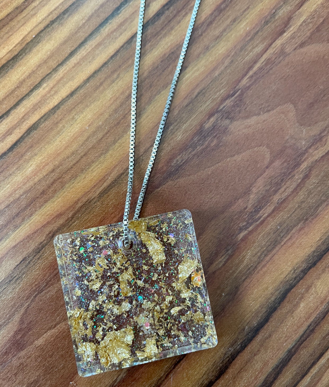 Epoxy Resin Jewelry necklace charm Etsy