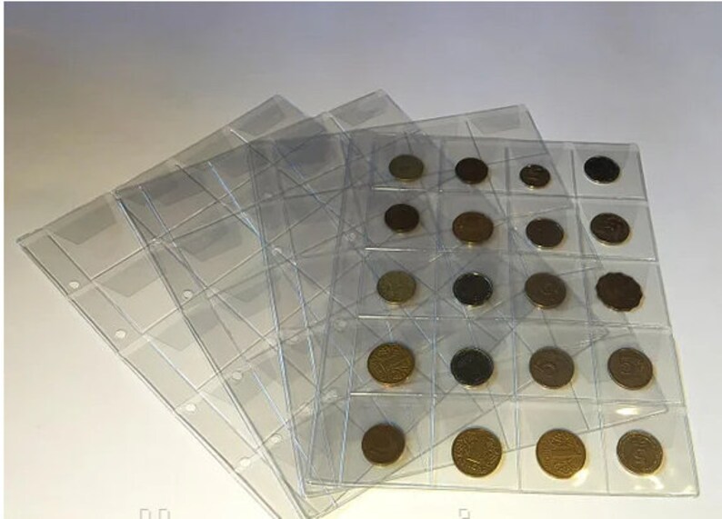 Coins Pockets Pages Collectors Protect Collection Folder Etsy