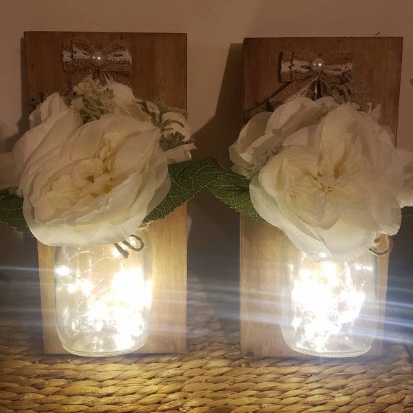 Mason Jar Sconce Set of 2 Etsy