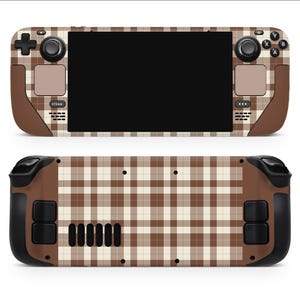Latte Plaid – Inspired by the coffee latte color wave| Premium 3M vinyl skin for Steam Deck/OLED