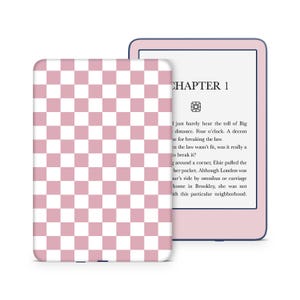 Kindle Vinyl Skin/Wrap checkered dusty rose