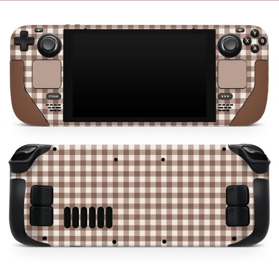 Coffee theme plaid gingham 3M Vinyl Skin/Wrap for Steam Deck / Oled