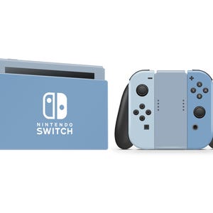 Lugnande blå vinylskinwrap för Nintendo Switch och Switch OLED - Tillverkad av råmaterial 3 M grafisk film