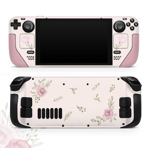 Rosa empoeirado e felicidade rosa com flores 3 M Vinyl Skin/Wrap para Steam Deck / Oled