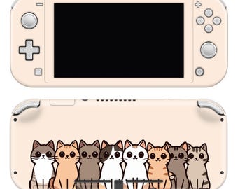 Cat Line-Up to Elegantly Personalize Your Console｜Nintendo Switch Lite Skin/Wrap with Premium 3M Vinyl