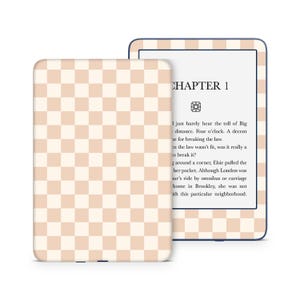Kindle Vinyl Skin/Wrap checkered coffee latte color