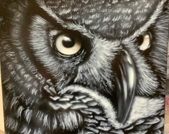 Airbrushed 11x14 Canvas - Owl