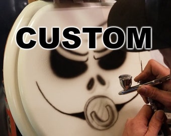 Custom Airbrushed Wooden Toilet Seat