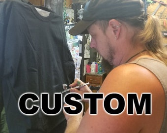 Camisetas personalizadas de manga curta para adultos com aerógrafo