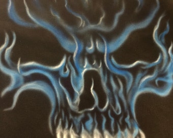 Airbrushed Canvas Tote - Skull