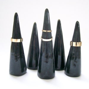 Ceramic Ring Cone in Dark Gray- almost black