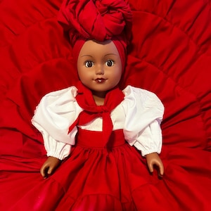 18” Madam Spirit Doll. Francisca/Tomasa Doll dressed in red & white cotton Spirit Doll Santeria Espritimo  Lukumi Yoruba Orisha