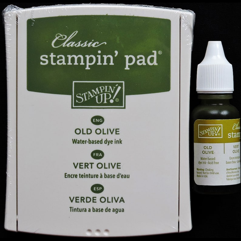 STAMPIN UP INK Lot Old Olive Green Retired Classic Dye New Sealed Pad
