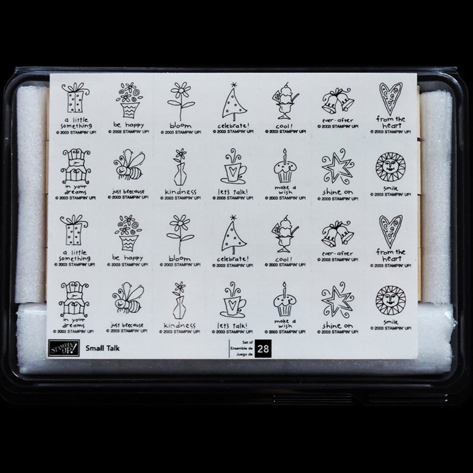 Small Talk STAMPIN UP SET 2003 New 28 Stamps 2 Each of 14 Designs case