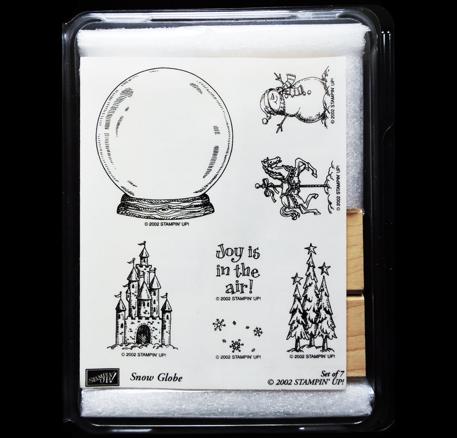 Snow Globe Snowglobe STAMPIN UP SET Rare Retired 2002 New Unmounted
