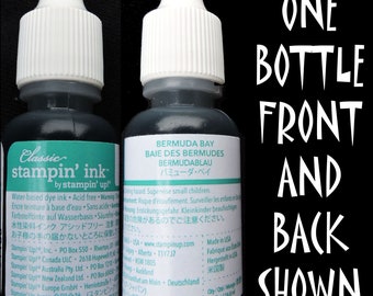Bermuda Bay Full STAMPIN UP INK Refill One Single Classic Dye Ink Reinker Bottle Rare Color Water Based Acid Free