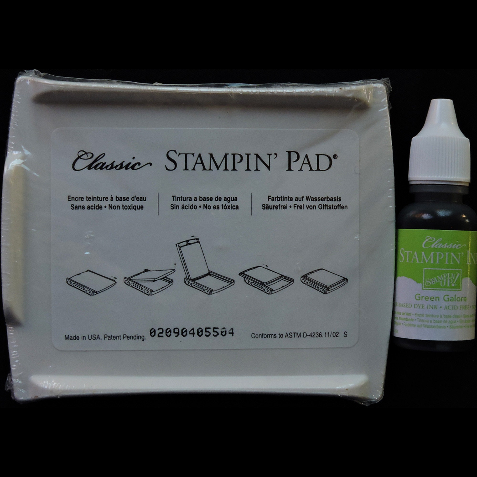 STAMPIN UP Retired INK Lot Gable Green Classic Dye New Sealed Stamp Pad
