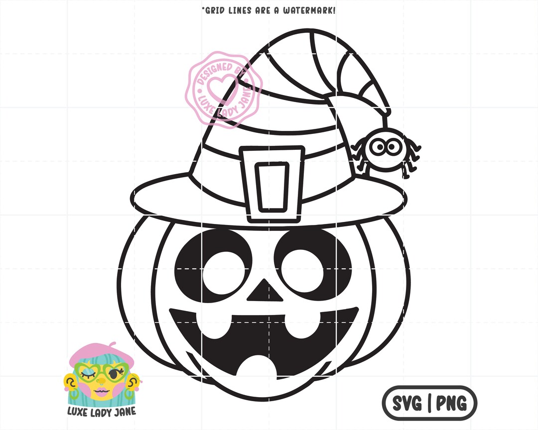 Witch Hat Jack O Lantern Svg Png Halloween Pumpkin Spider, October 31 ...