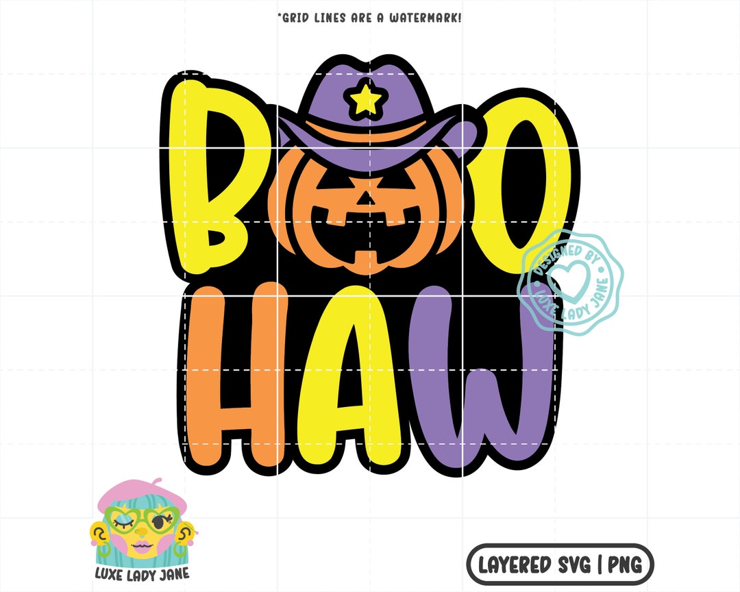 Boo Haw Layered SVG + PNG | Halloween Cowboy Pumpkin, October 31, Jack ...