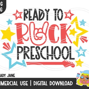 Ready to Rock Vorschule SVG & PNG | Pre-K Back to School Pre-K-5th Grade png, Erster Schultag Cut Sublimation File