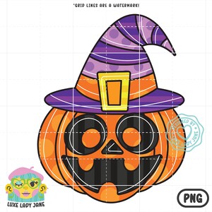 Halloween Witch Jack O Lantern Sublimation PNG | Instant Download