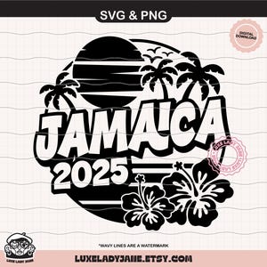 ジャマイカ 2025 - トロピカルバケーション SVG & PNG | ヤシの木、夏の昇華 PNG、バケーションモード、カットファイル、即時ダウンロード