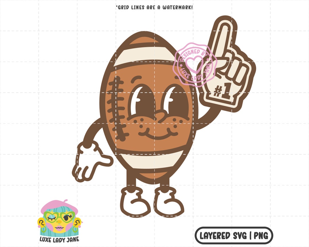 Football Foam Finger Mascot Layered SVG PNG Football Etsy