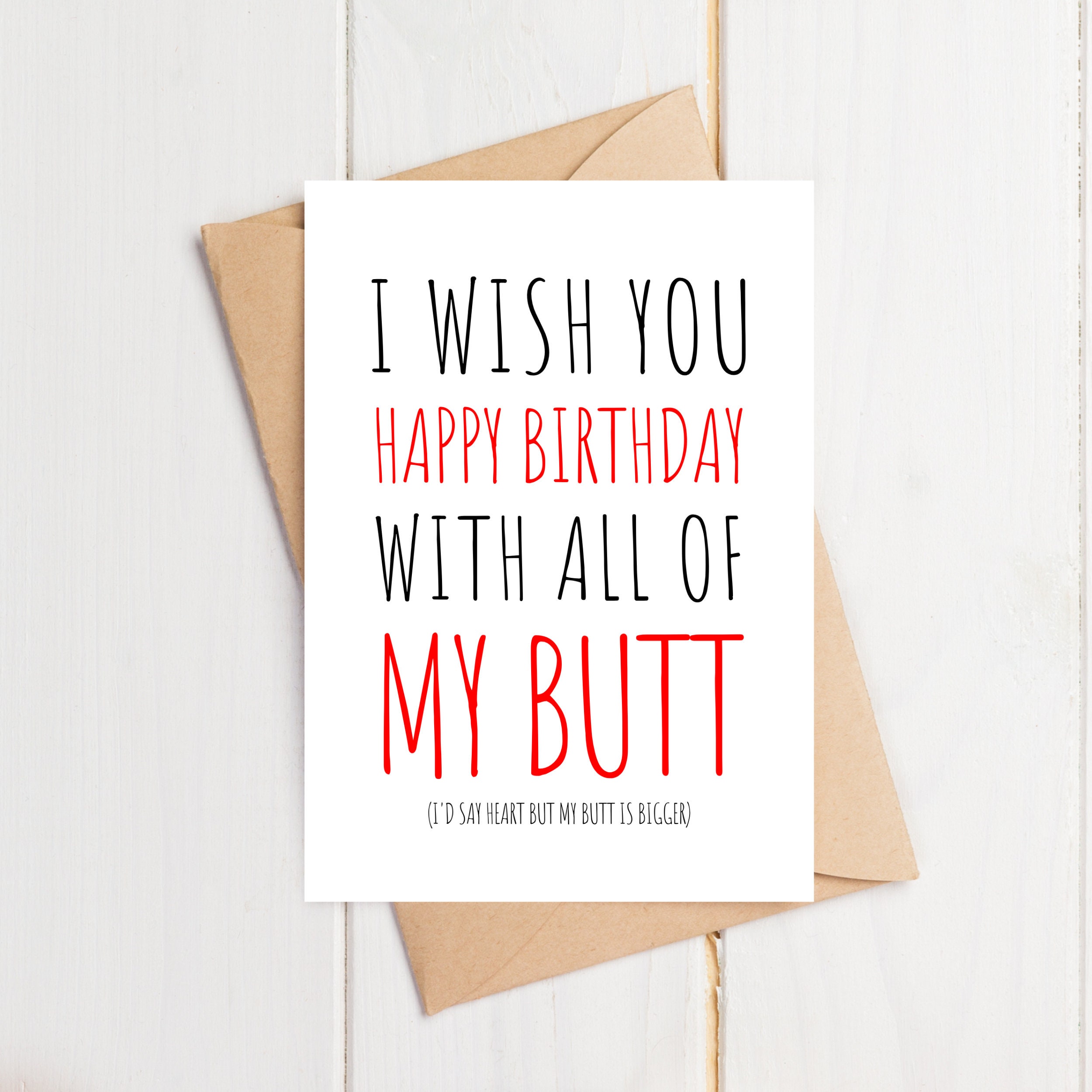 I Wish You Happy Birthday With All of My Butt Funny Birthday - Etsy I Wish You Happy Birthday With All of My Butt Funny Birthday - Etsy