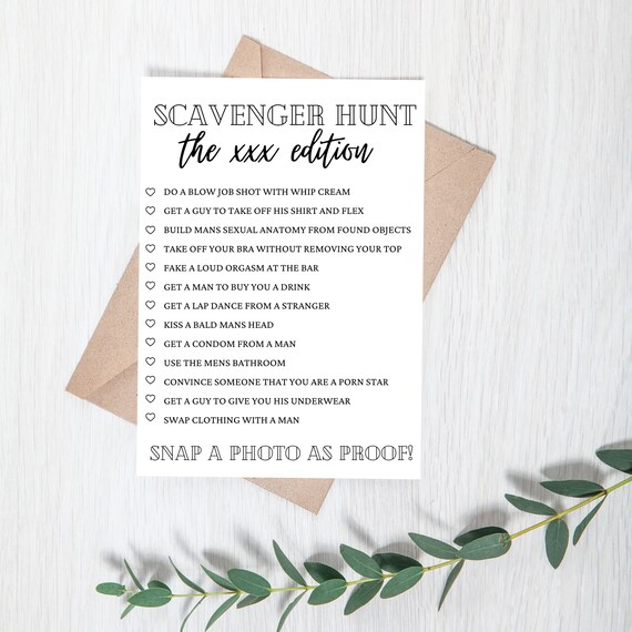 570px x 570px - Scavenger Hunt XXX Edition Cards Naughty Hen Party Games - Etsy