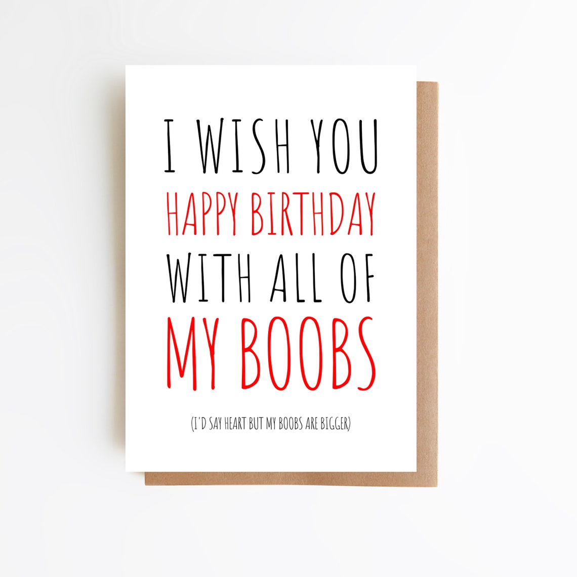 I Wish You Happy Birthday With All of My Boobs Card Funny | Etsy