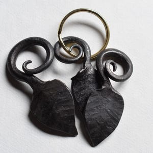 Hand Forged Leaf Keychain