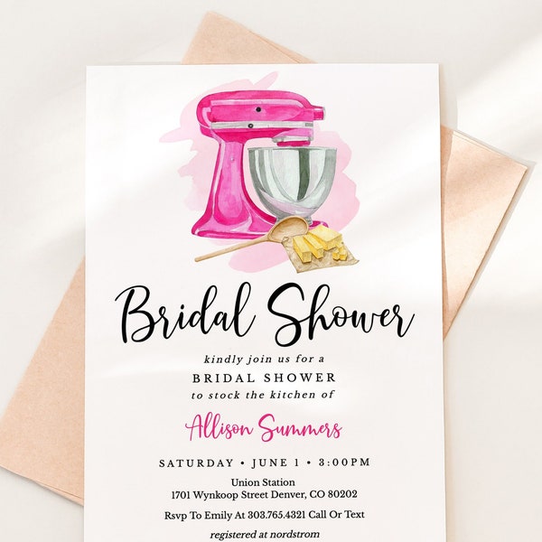 Baking Kitchen Bridal Shower Invitation Template, Printable Kitchen Wedding Shower Invitation Download, Couples Shower Invite, SH-21
