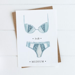 Druckbare Dessous Größen Kartenvorlage, Brautparty Einladung Einlegekarte Braut Messungen BH Größe Karte, Dessous Karte druckbar, I-18