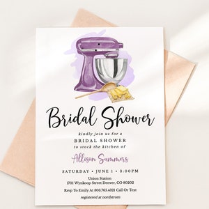 Kitchen Bridal Shower Invitation Template, Stock the Kitchen Couples Wedding Shower Invitation Download, Baking Bridal Shower Invite, SH-21