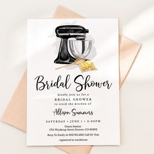Kitchen Bridal Shower Invitation Template, Stock the Kitchen Couples Wedding Shower Invitation Download, Baking Bridal Shower Invite, SH-21