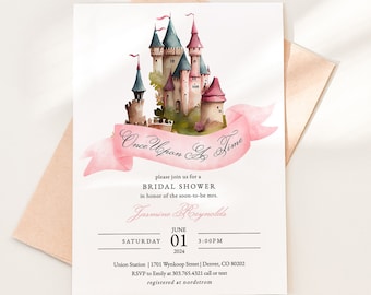 Fairytale Castle Bridal Shower Invitation Template, Once Upon a Time Shower Invite Download, SH-86